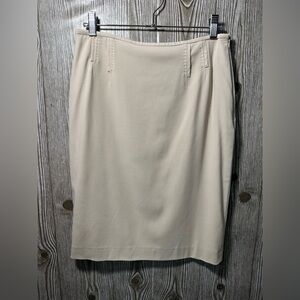 $398 Escada Cream Beige Pencil Skirt Sz 38